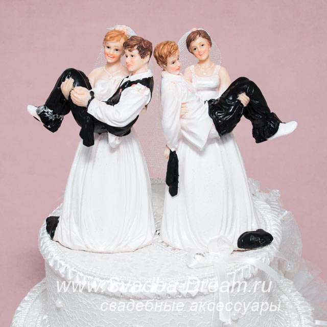 Свадебные украшения торта – фигурки жениха и невесты из бумаги